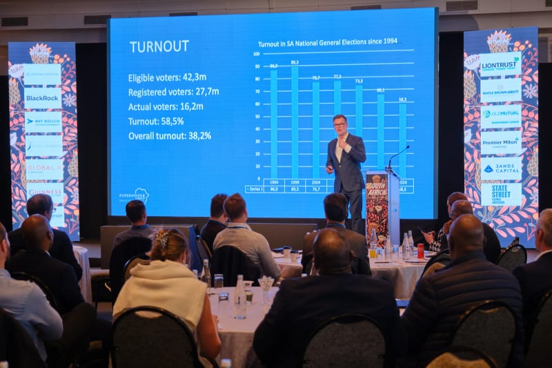Keynote moment at a Citywire SA event, Cape Town