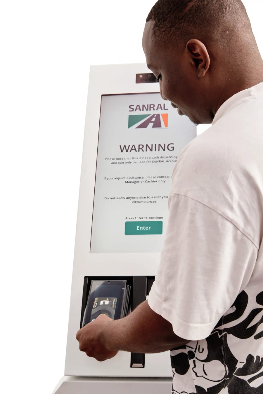 Contactless payment kiosk user experience photography