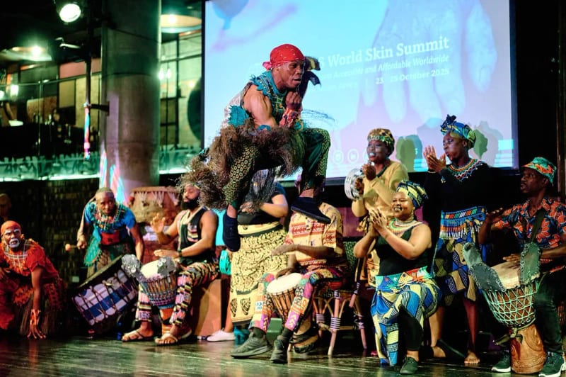 Speaker and audience at the ILDS World Skin Summit, Cape Town