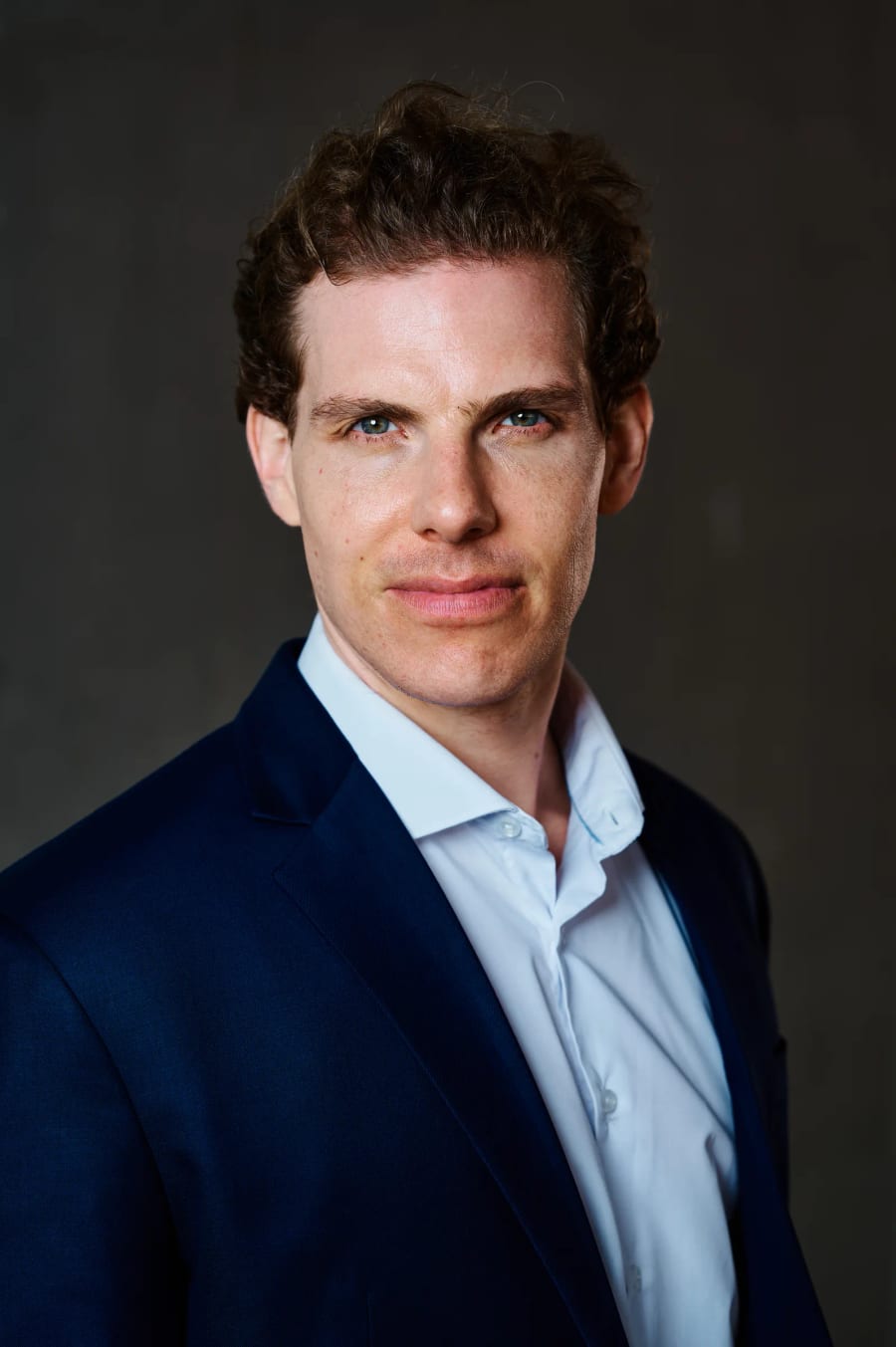 Personal branding studio portrait on a dark background, Cape Town