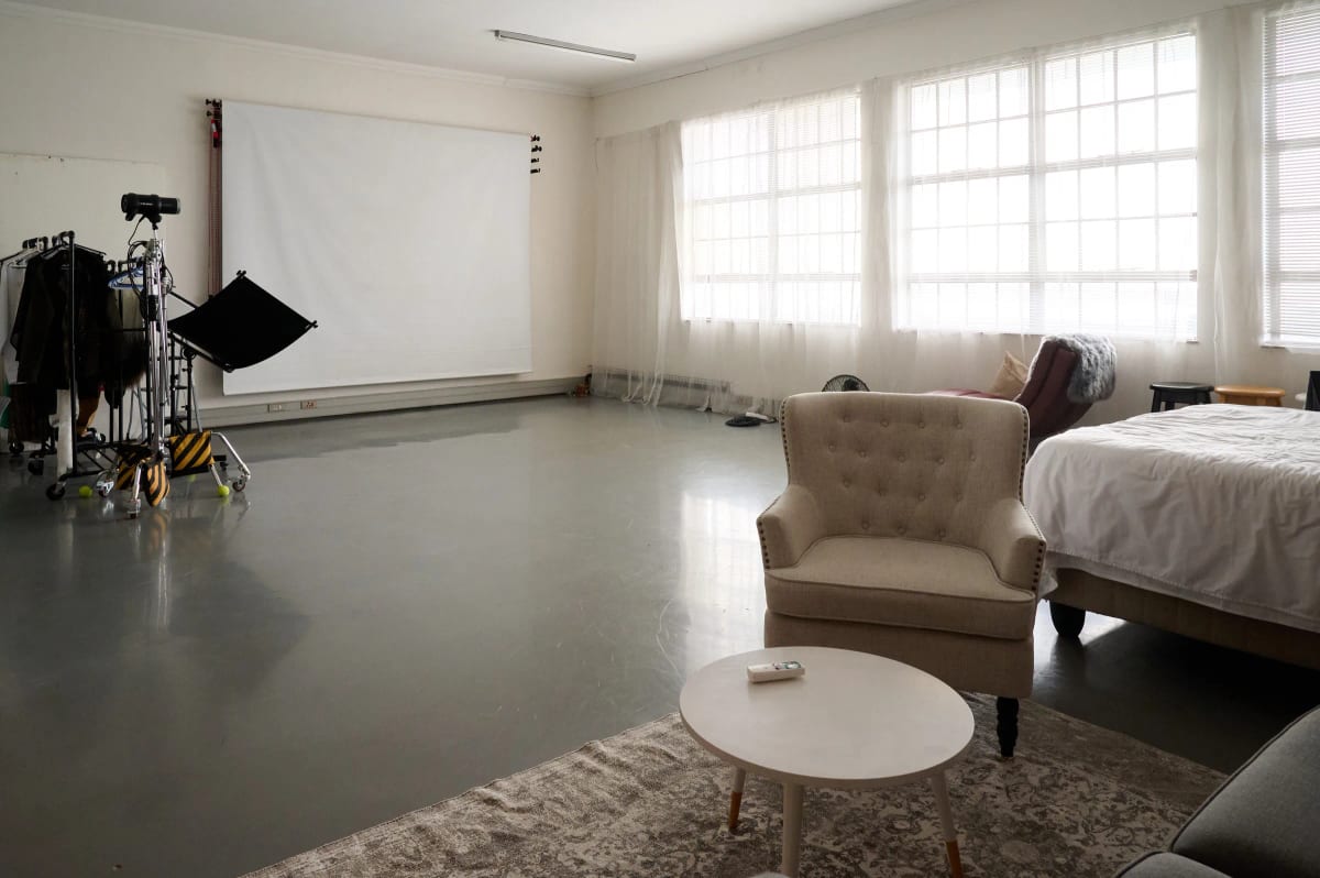 Photography studio interior, wide shot, Saltcircle Building, Woodstock, Cape Town