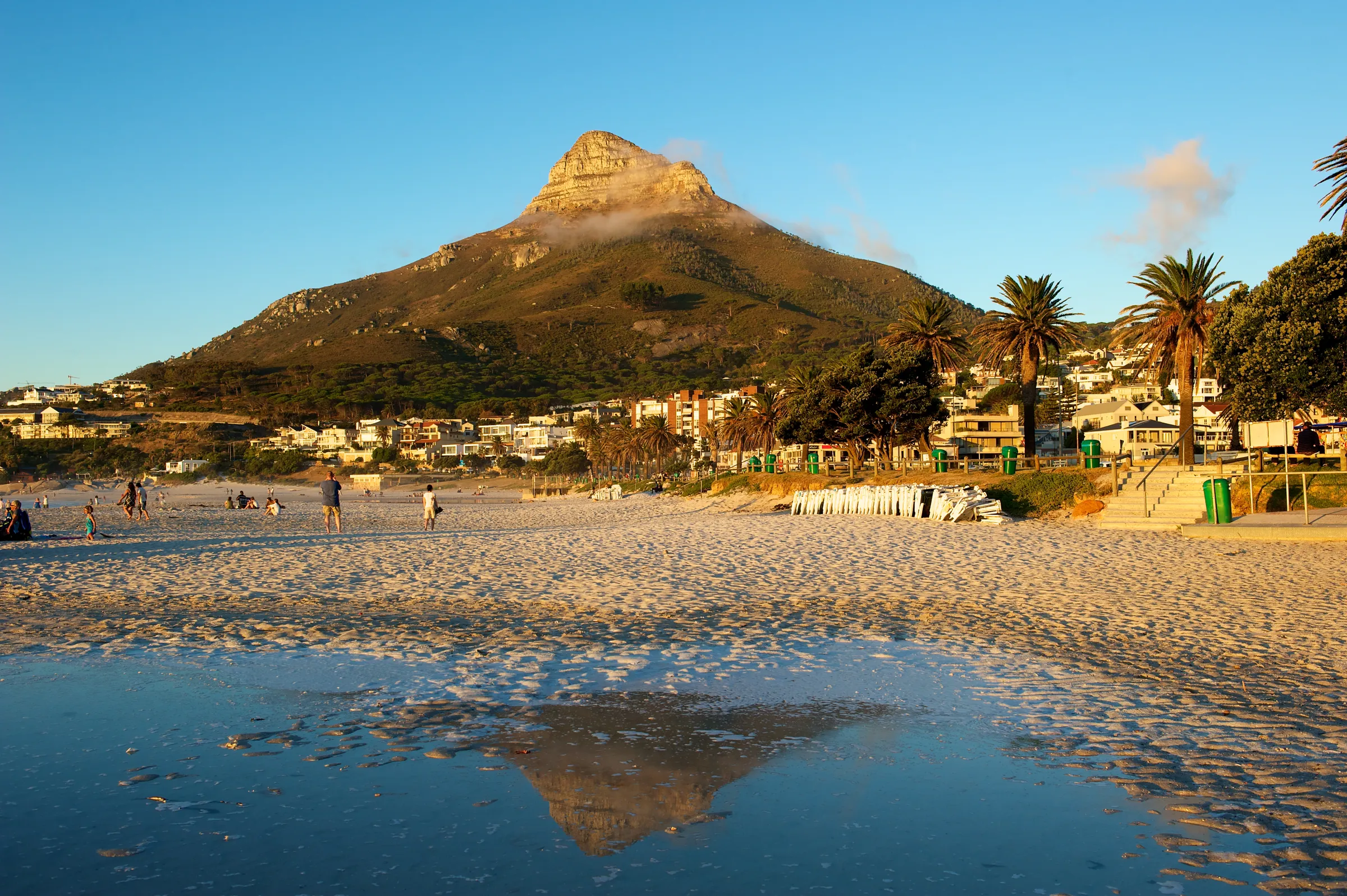 Lion’s Head seen from Camps Bay beach at sunset, Cape Town