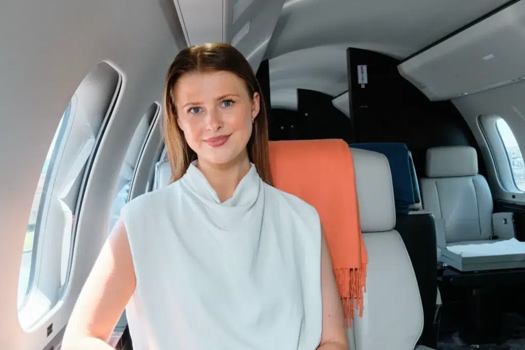Corporate portrait photography on a private Jet