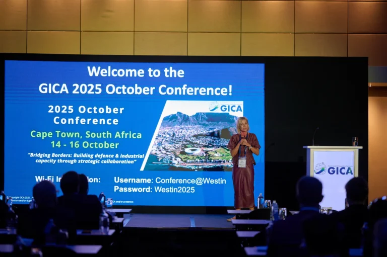 Wide angle capture of a keynote address at a major Cape Town conference at the Westin Hotel
