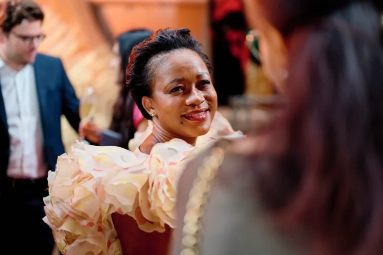 Gala Dinner Photographer Cape Town: High-end candid portraits by a Cape Town event photographer. A stylish guest enjoys the Mineshift 2026 networking session at Zeitz MOCAA.
